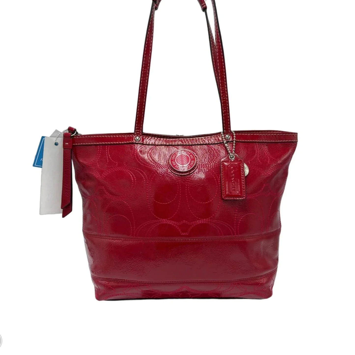 Coach Signature Patent Leather Tote Designer Handbag