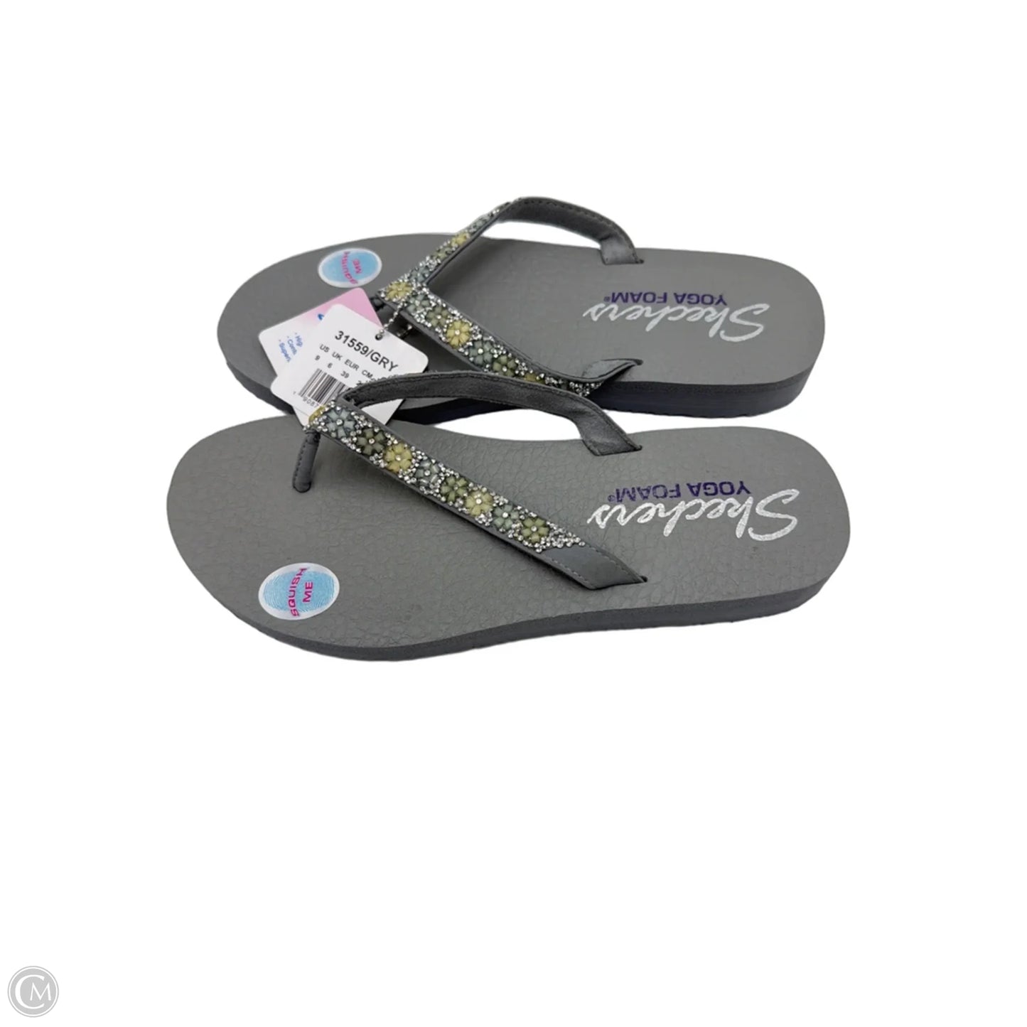 New! Sandals Flip Flops By Skechers In Grey, Size: 9