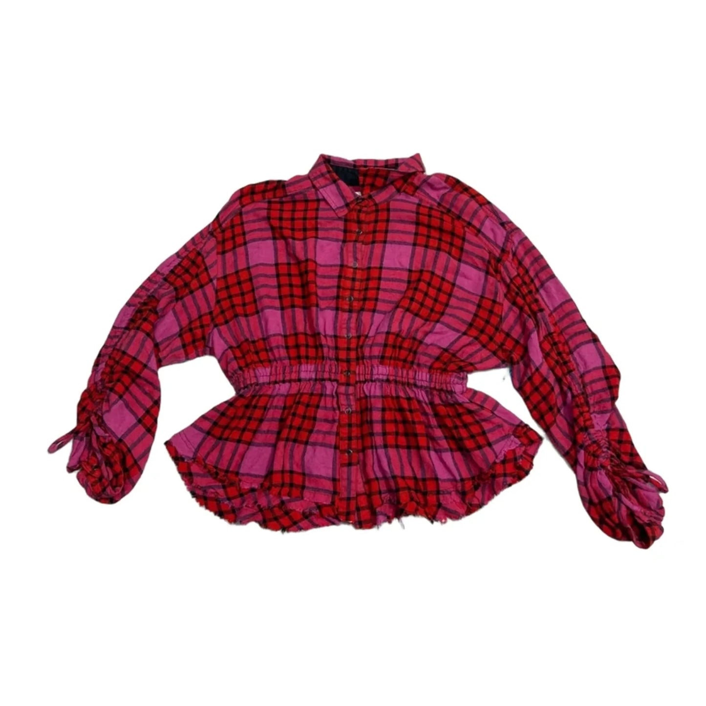 Top Long Sleeve By We The Free In Plaid Pattern, Size: S
