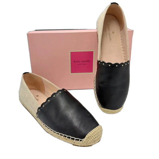 Espadrille Shoes Designer By Kate Spade In Black & Tan, Size: 9