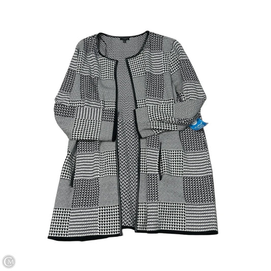 Sweater Cardigan By Talbots In Black & White, Size: 3x