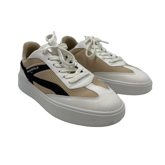 Shoes Designer By Karl Lagerfeld In Tan & White, Size: 8