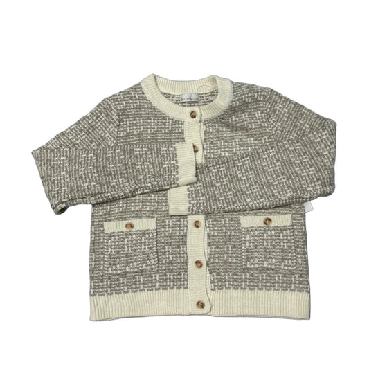 New! Sweater Cardigan By Be Cool In Cream & Tan, Size: L