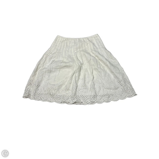 Lafayette 148 Eyelet Designer Skirt in White, Size L