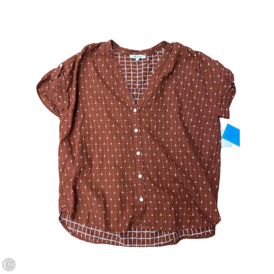 Top Short Sleeve By Madewell In Orange, Size: S