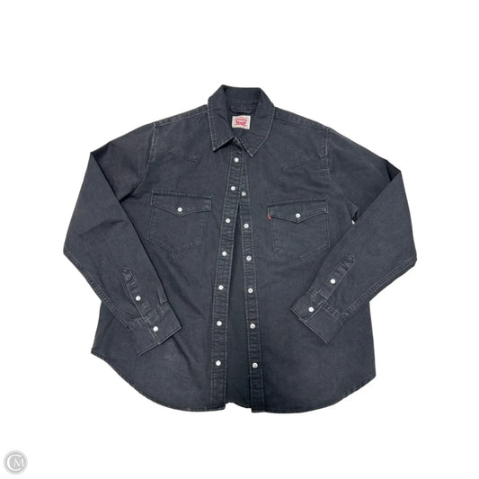 Levi's Shirt Jacket in Black Denim, Size L