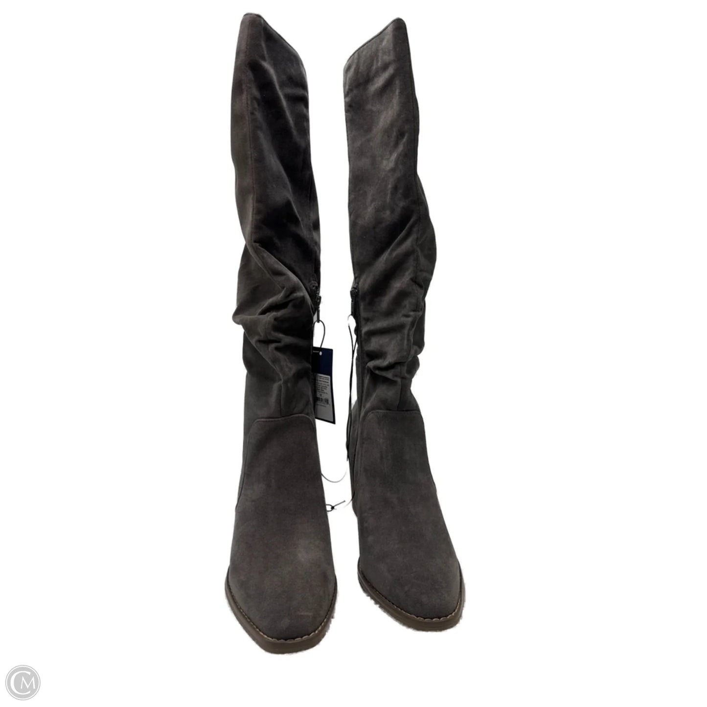 Boots Knee Heels By Universal Thread In Grey, Size: 12