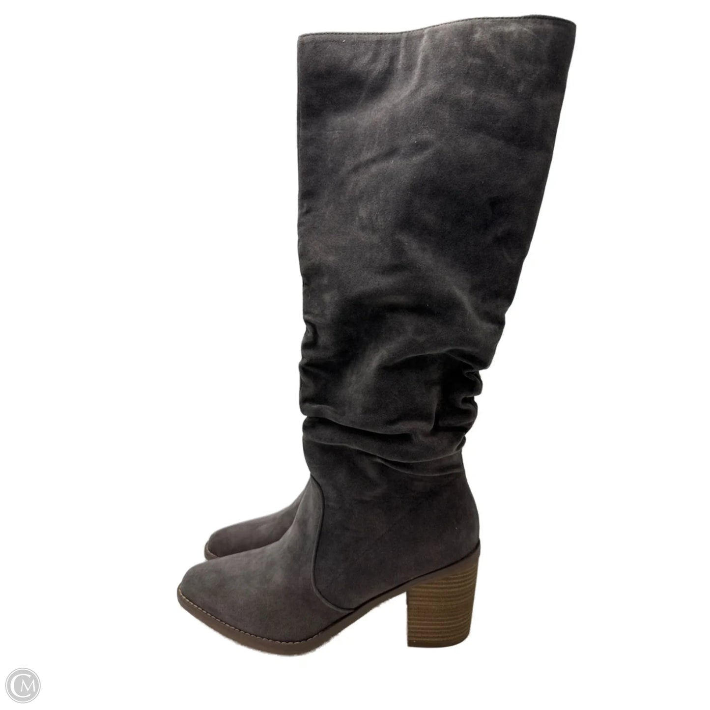 Boots Knee Heels By Universal Thread In Grey, Size: 12