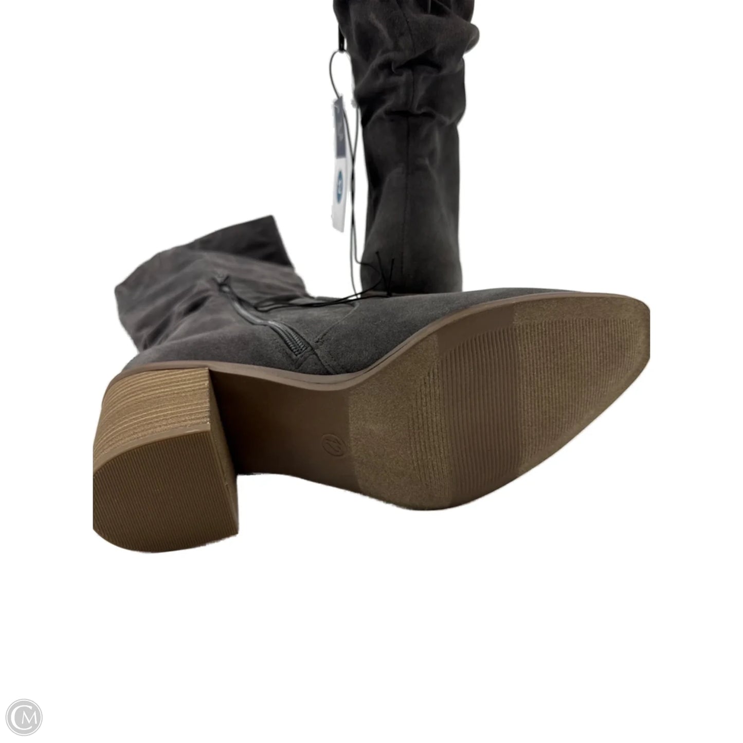 Boots Knee Heels By Universal Thread In Grey, Size: 12