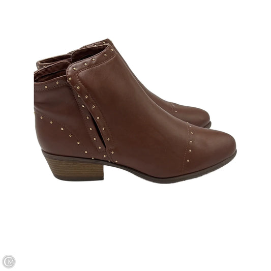 Boots Ankle Heels In Brown, Size: 12