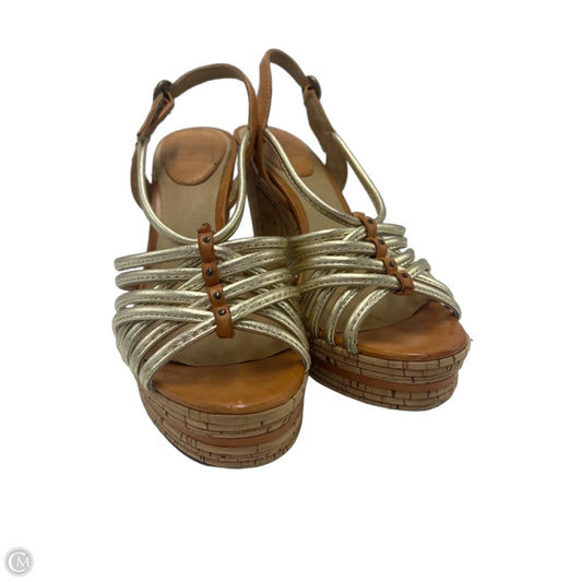 Shoes Designer By Frye In Gold, Size: 7