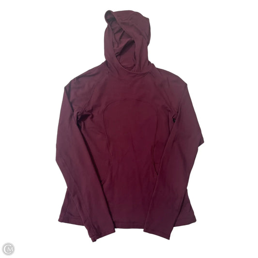 Athletic Top Long Sleeve Hoodie By Lululemon In Maroon, Size: S