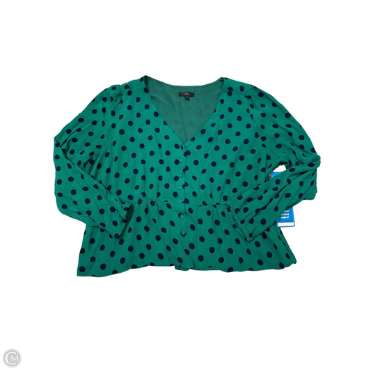 Top Long Sleeve By J. Crew In Green, Size: 2x
