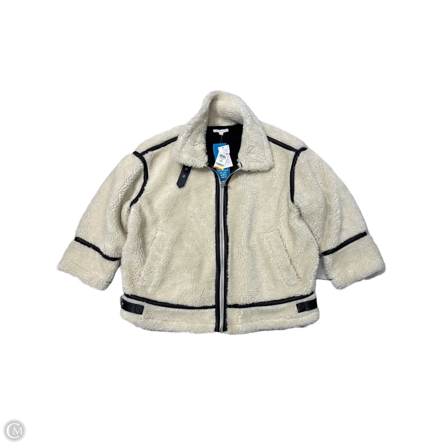 Coat Faux Fur & Sherpa By And Now This In Cream, Size: 2x
