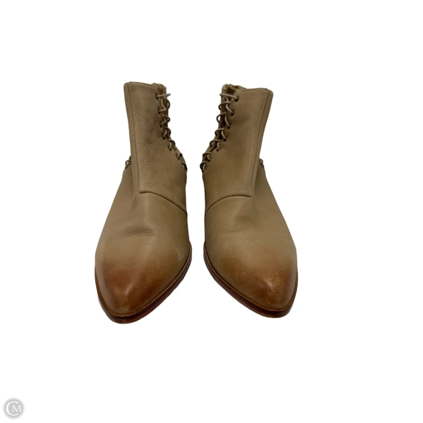 Boots Ankle Heels By Naked Boot & Shoes In Brown, Size: 8