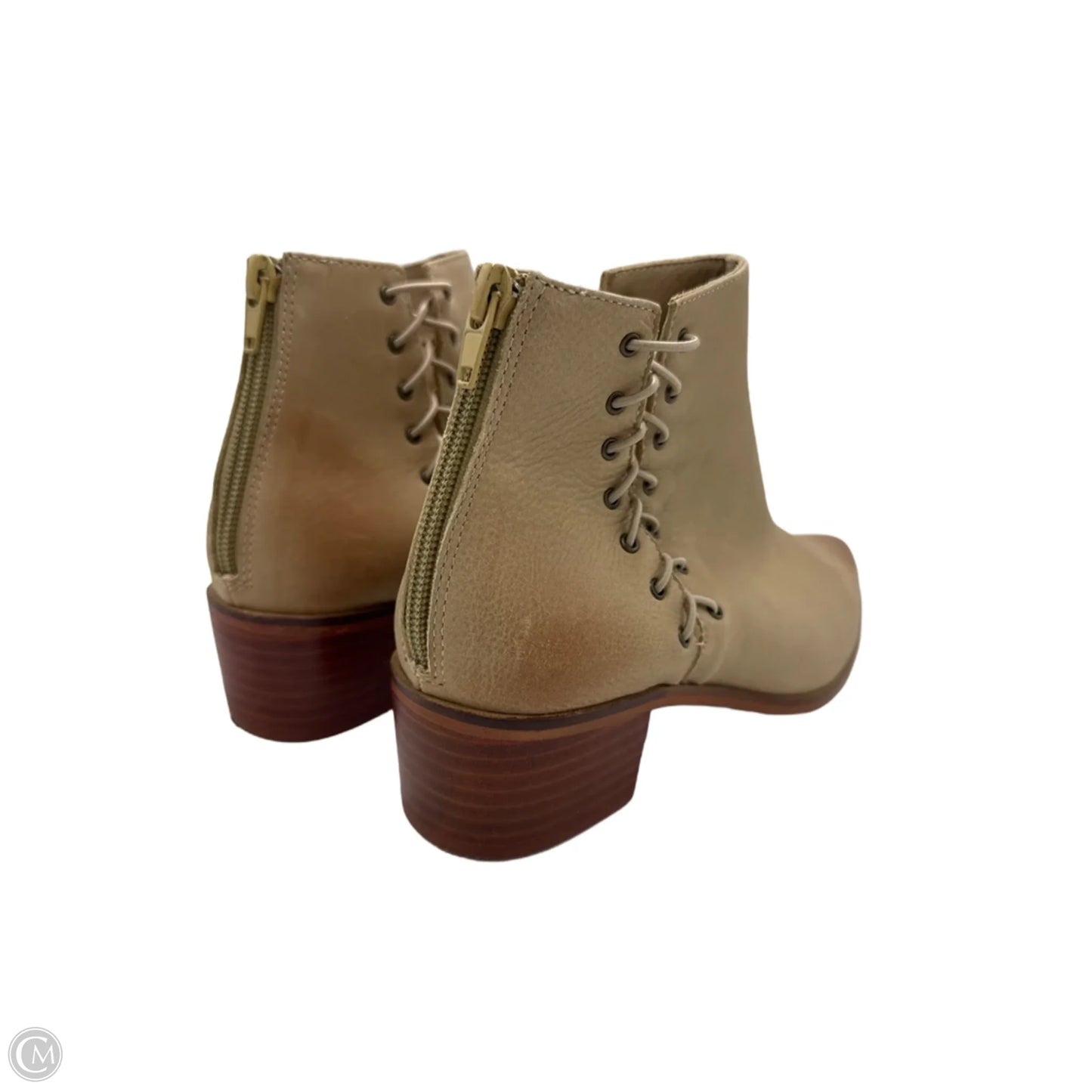 Boots Ankle Heels By Naked Boot & Shoes In Brown, Size: 8