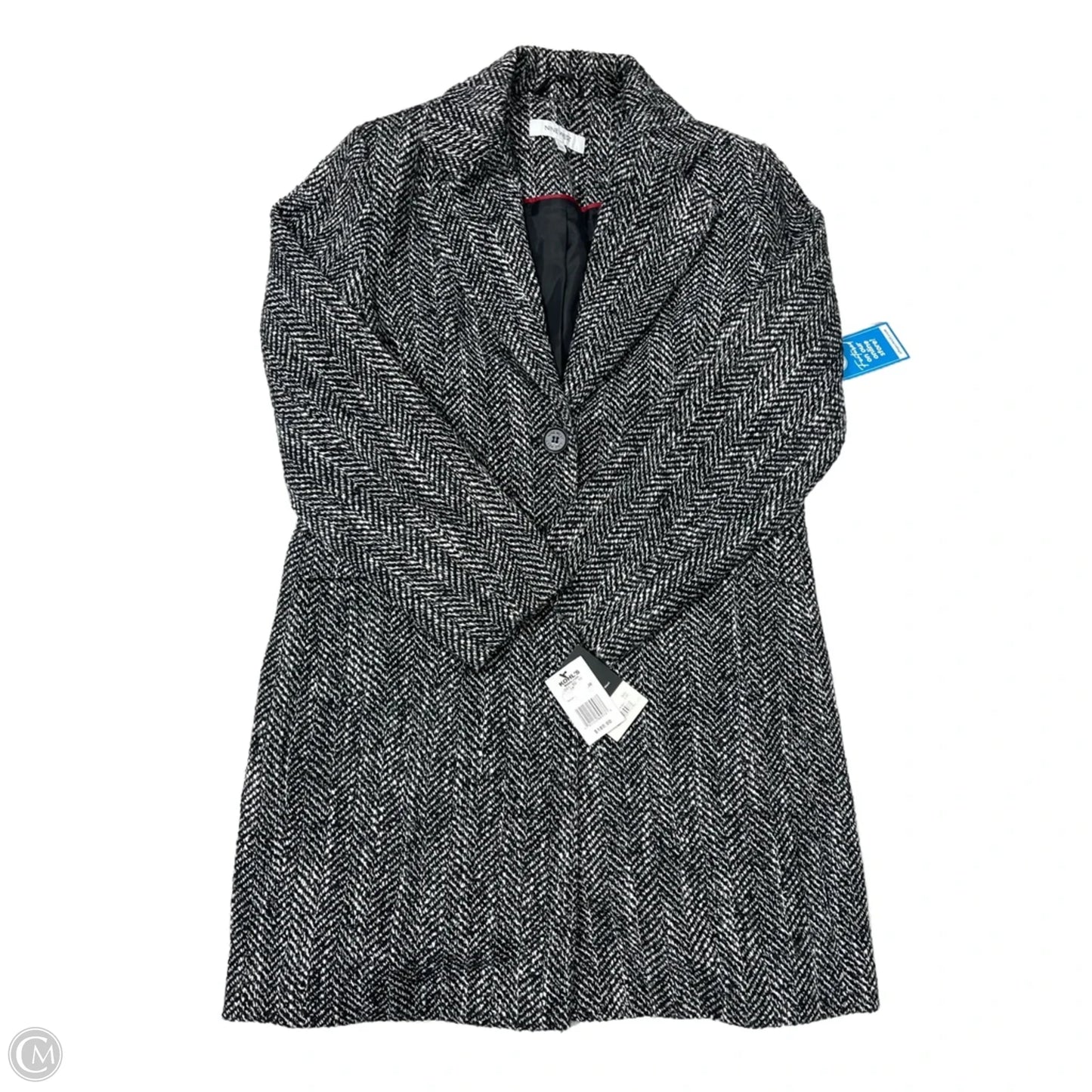 New! Coat Peacoat By Nine West In Black & White, Size: L
