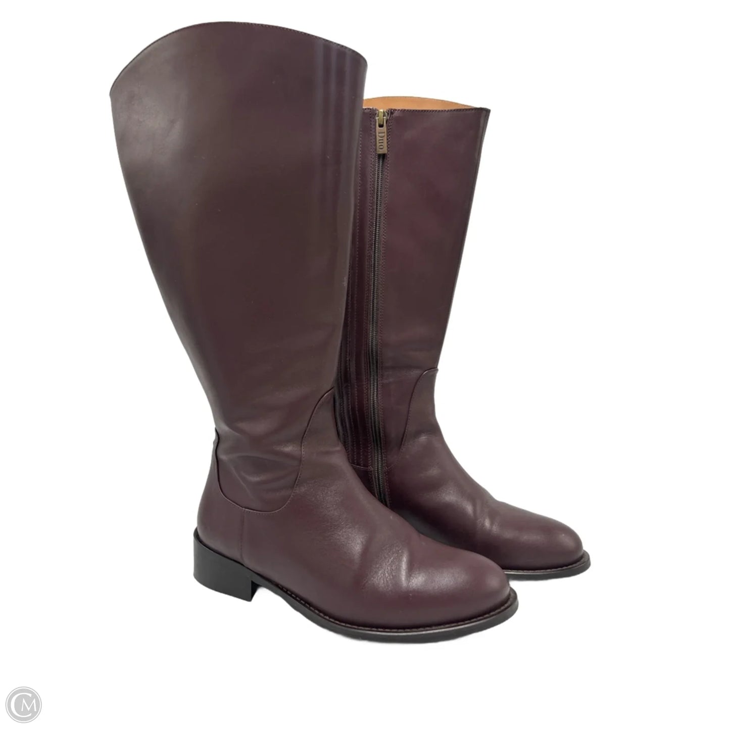 DouBoots Leather Riding Designer Boots, Size: 10