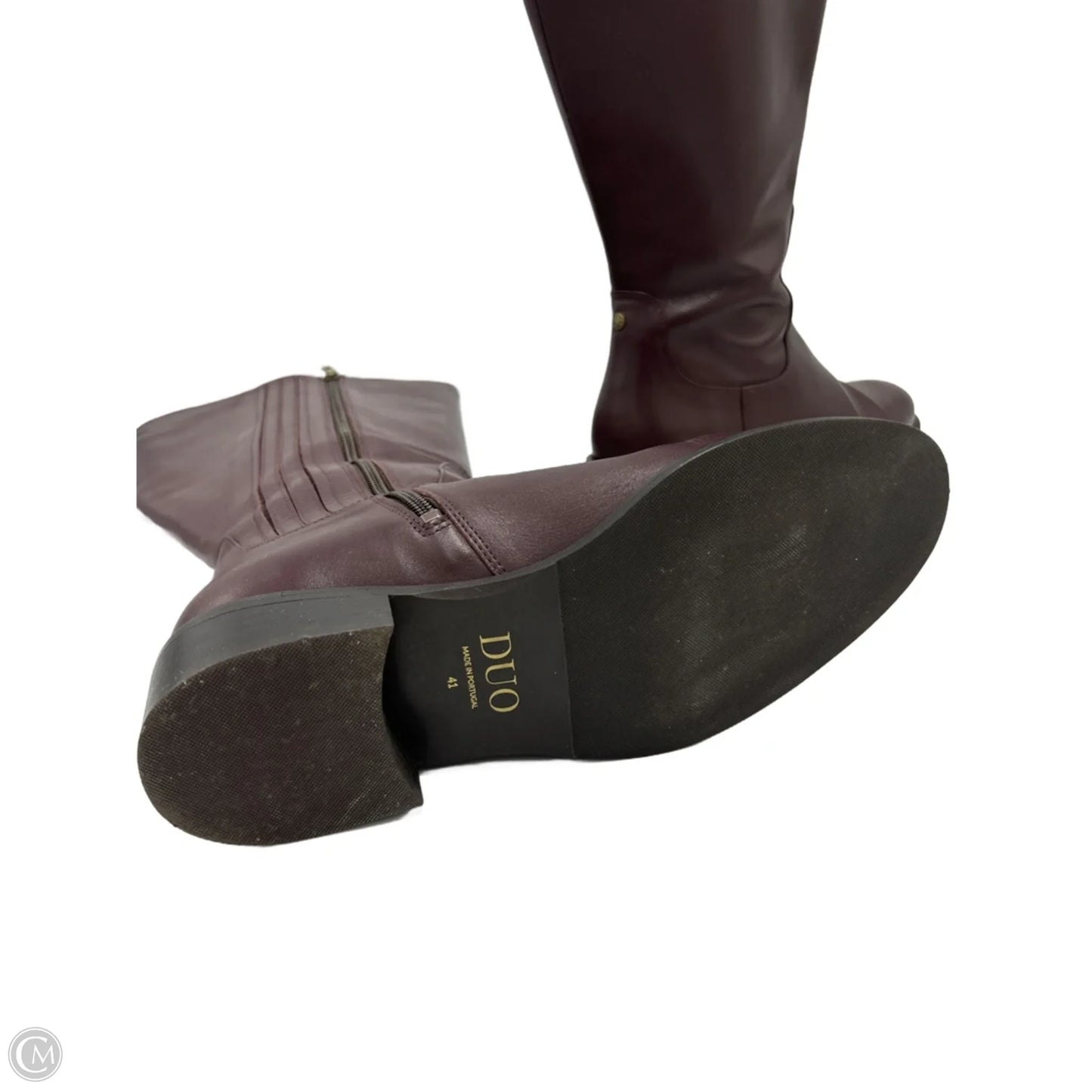 DouBoots Leather Riding Designer Boots, Size: 10