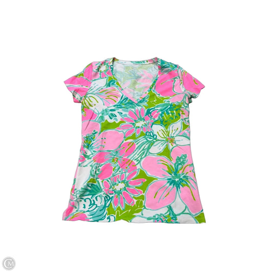 Lilly Pulitzer Designer Short Sleeve Top in Multicolor, Size XS