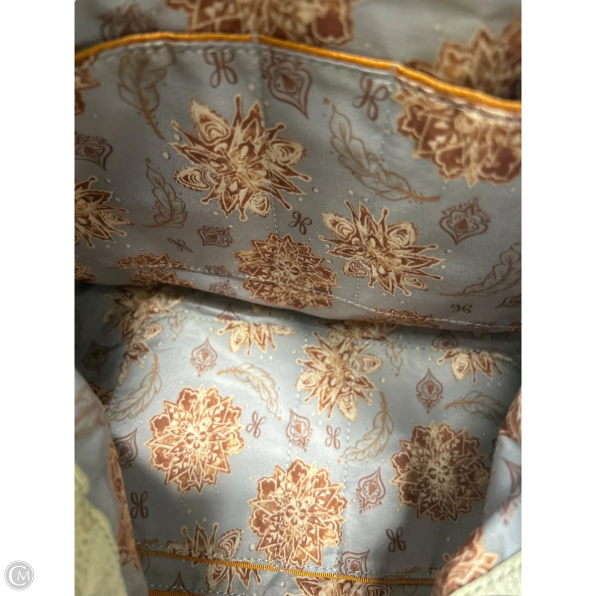 HOBO Promise Designer Handbag in Gold & Tan