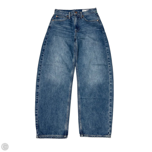 Jeans Barrel Wide Leg By Gap In Blue Denim, Size: 2