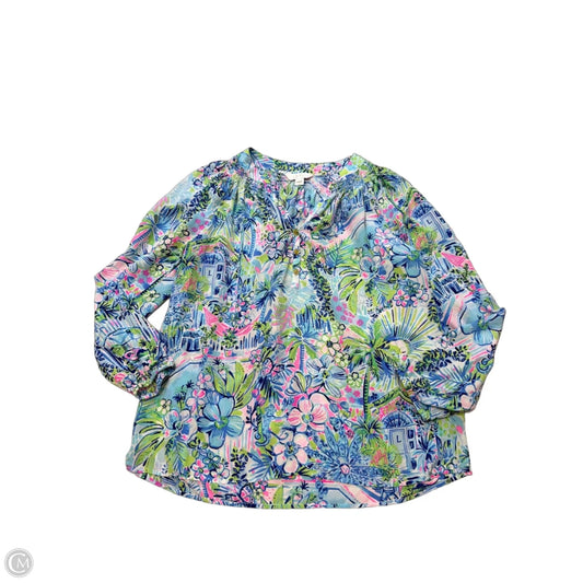 Top Long Sleeve Designer By Lilly Pulitzer In Floral Print, Size: L