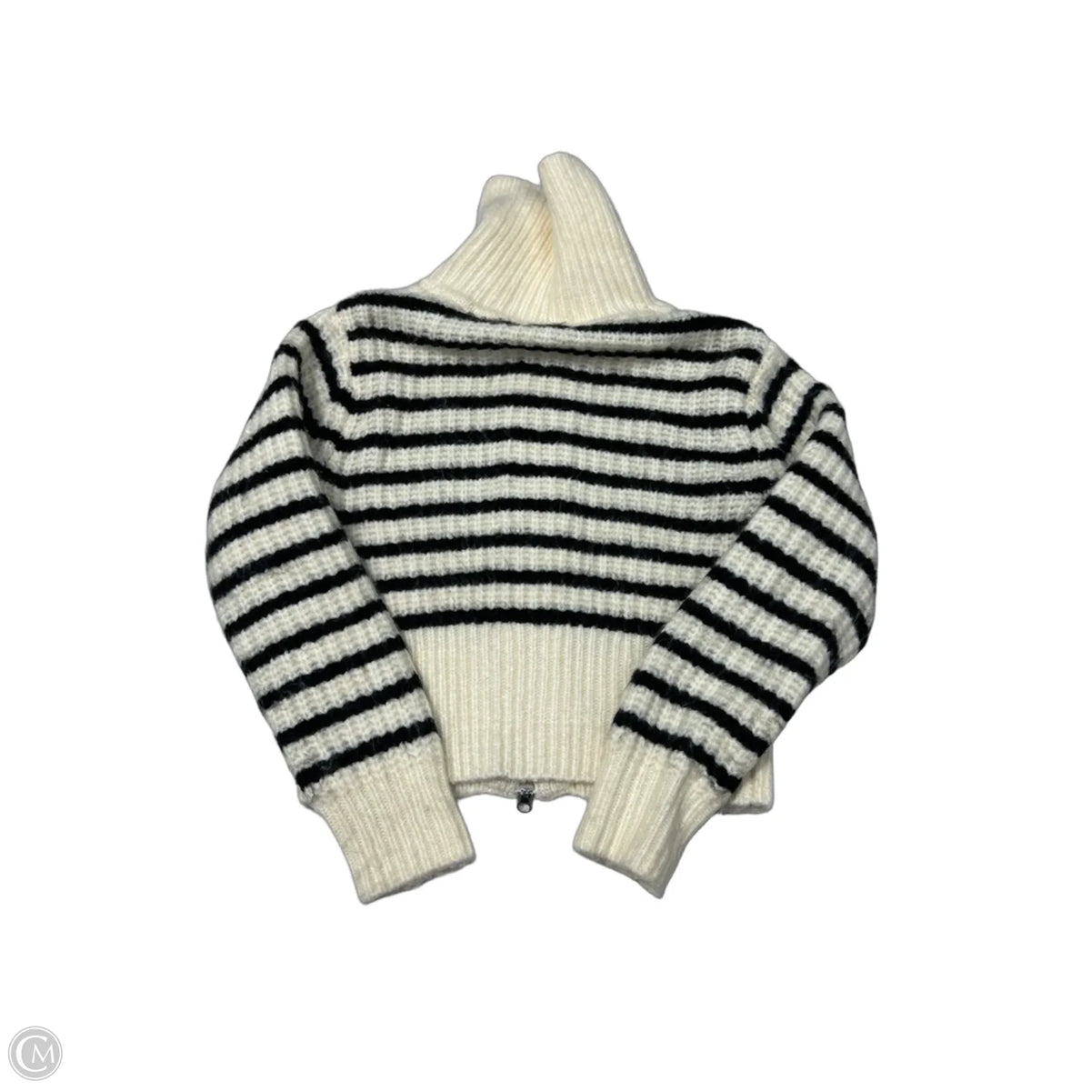 Universal Thread Zip-Up Sweater in Striped Pattern, Size S