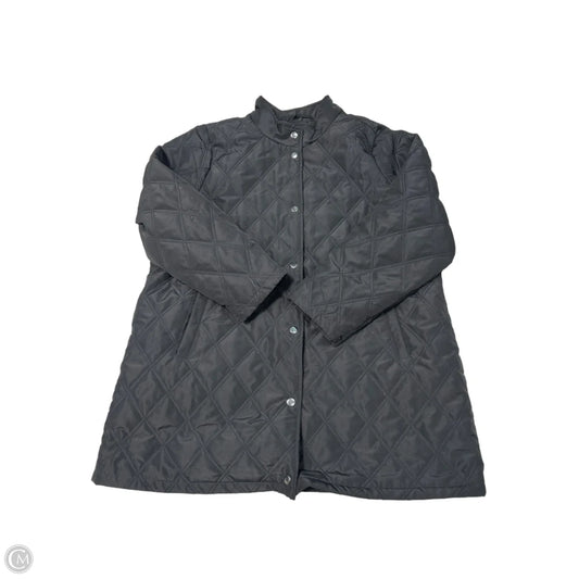 CJ Banks Quilted Puffer Coat in Black, Size 1X