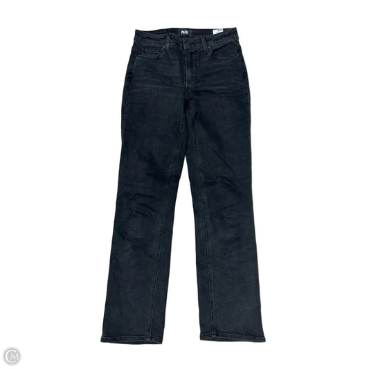 Jeans Straight By Paige In Black Denim, Size: 2