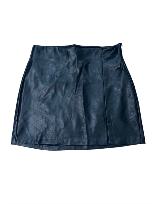 Black Pleather Skirt Mini & Short by Pull and Bear, Size M