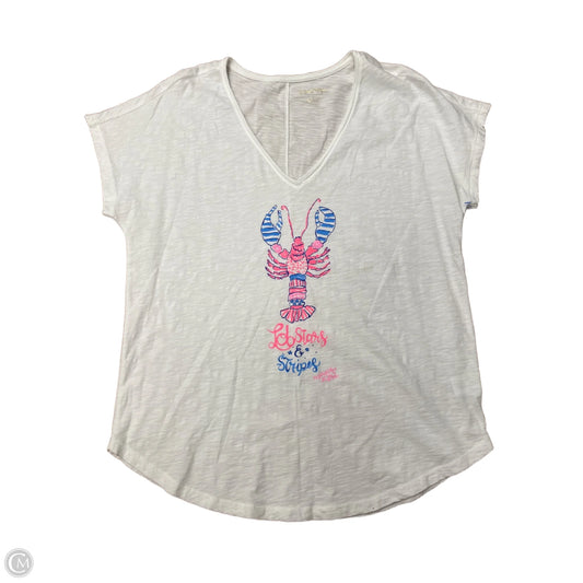 Top Short Sleeve Designer By Lilly Pulitzer In White, Size: S
