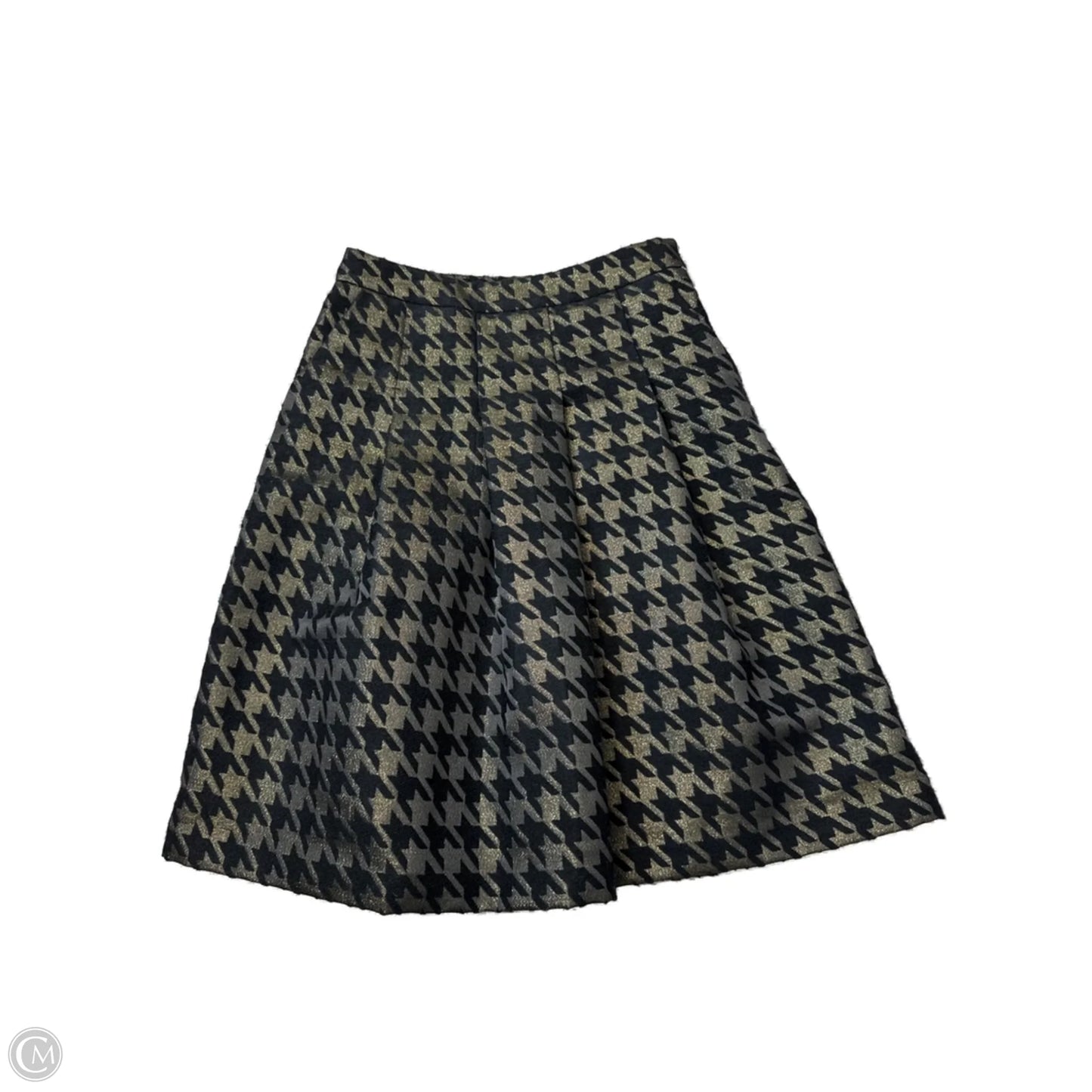 Skirt Midi By Ann Taylor In Black & Gold, Size: 0