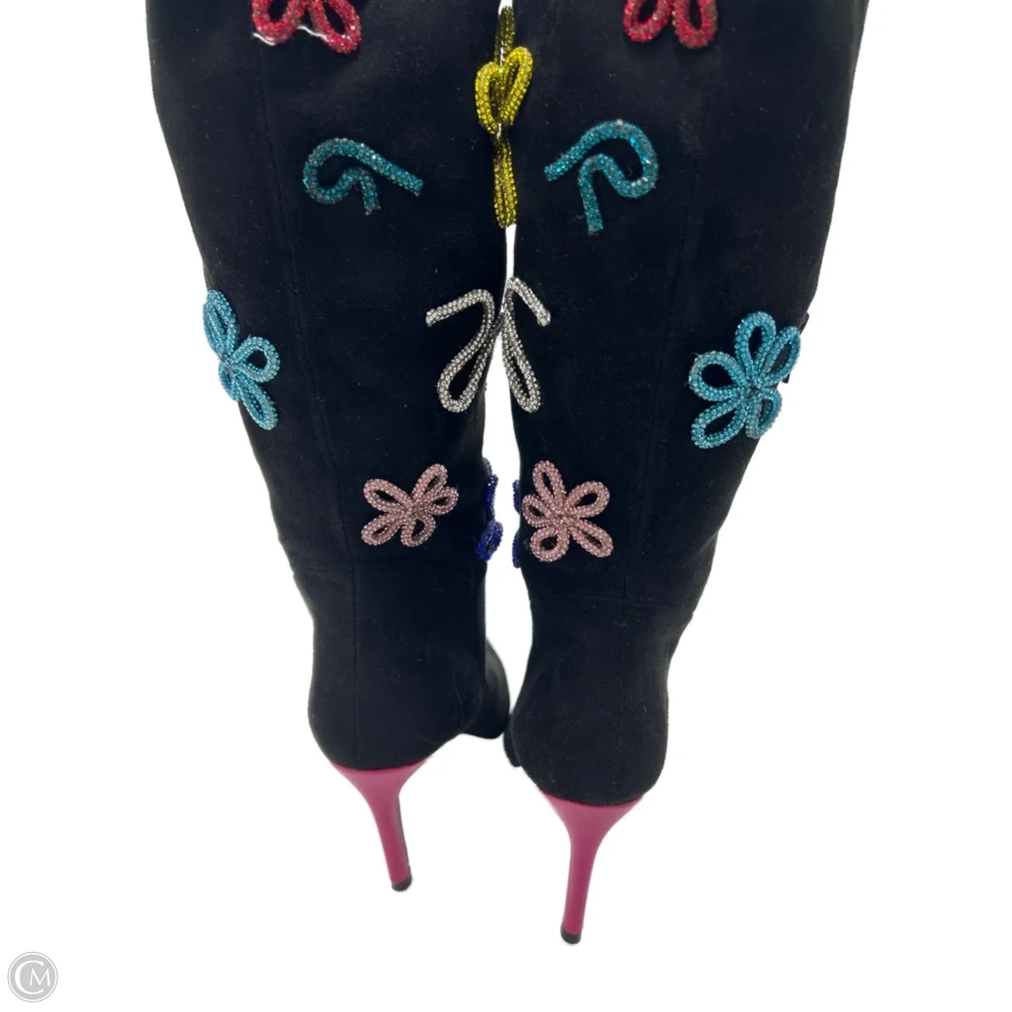 Boots Knee Heels By Betsey Johnson In Black, Size: 6.5