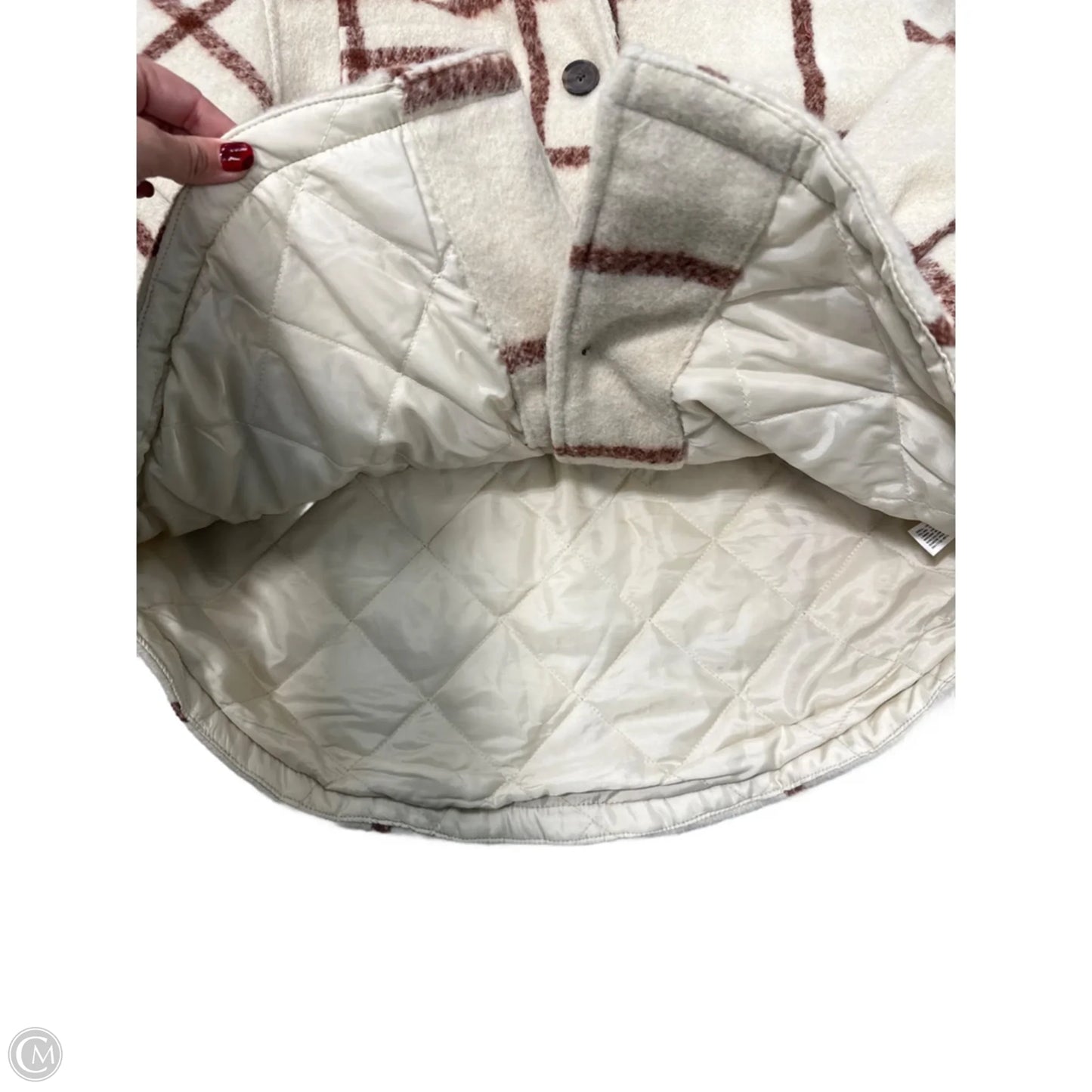 Coat Peacoat By Universal Thread In Cream, Size: M