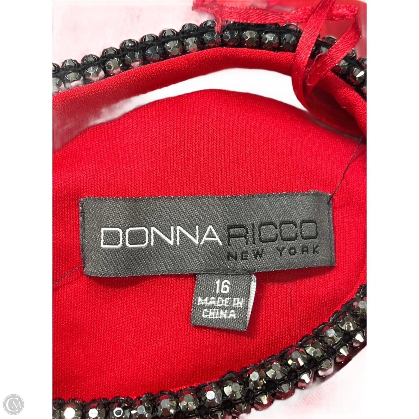 Dress Party Short By Donna Ricco In Red, Size: Xl