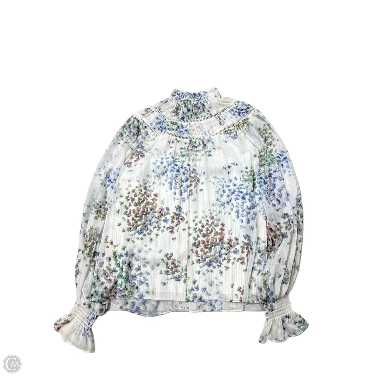 Top Long Sleeve By Ted Baker In Cream, Size: L