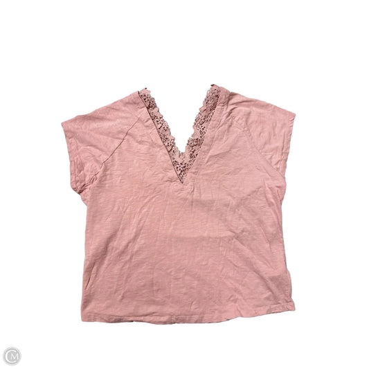 Top Short Sleeve By Anthropologie In Pink, Size: Xl