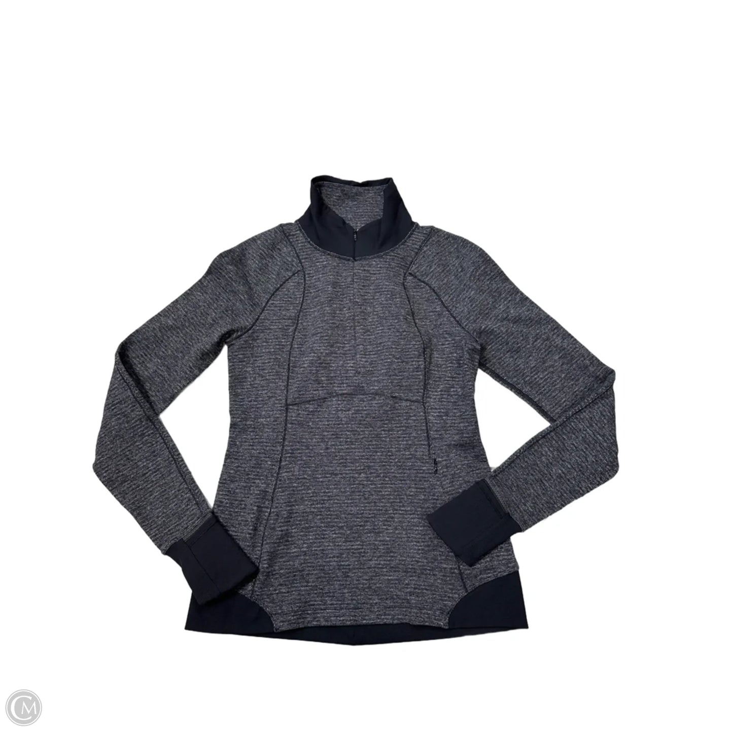 Athletic Top Long Sleeve Collar By Lululemon In Grey, Size: M