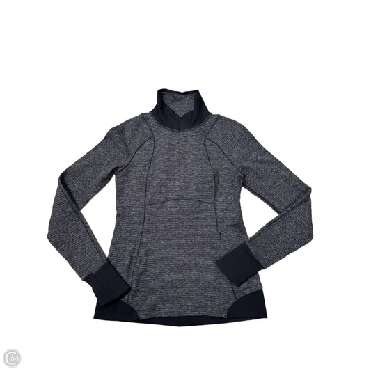 Athletic Top Long Sleeve Collar By Lululemon In Grey, Size: M