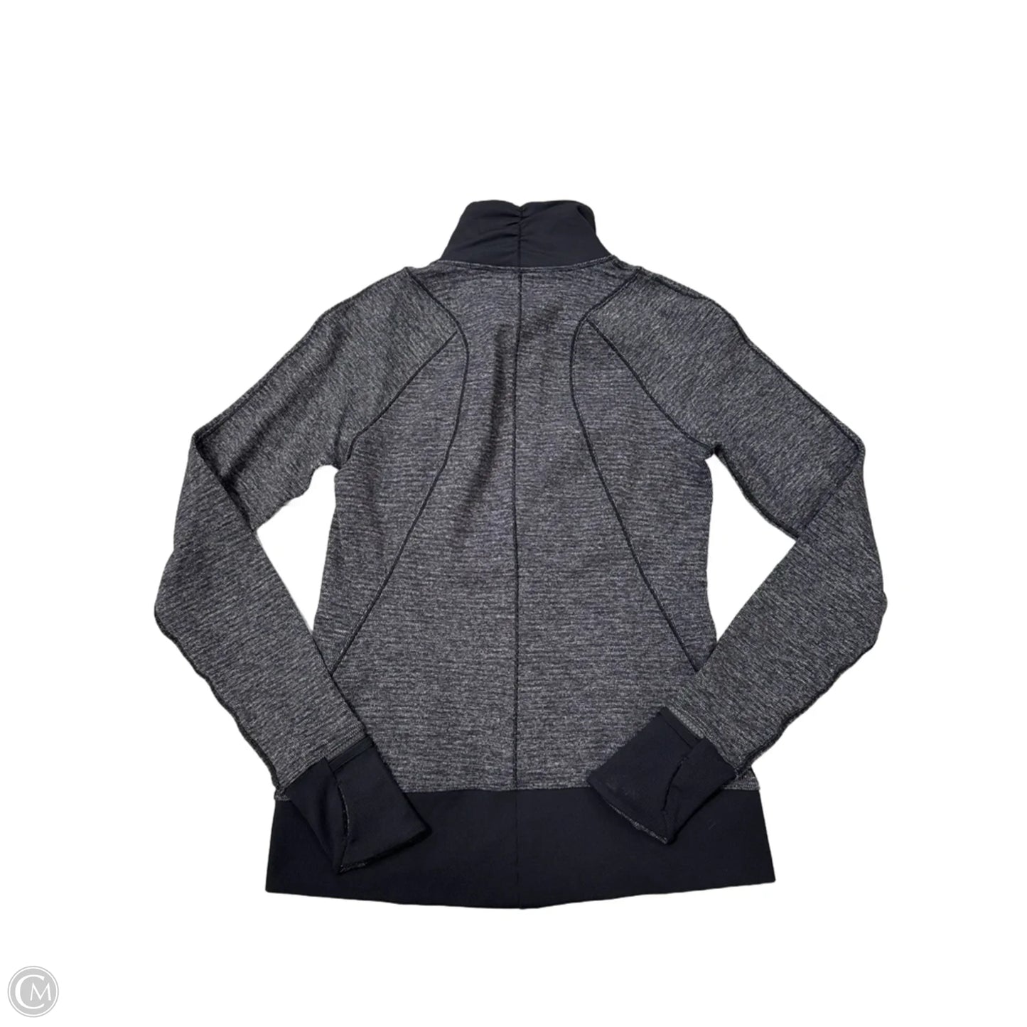 Athletic Top Long Sleeve Collar By Lululemon In Grey, Size: M