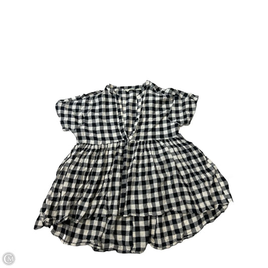 Top Short Sleeve By 11:1 Thylo In Plaid Pattern, Size: S
