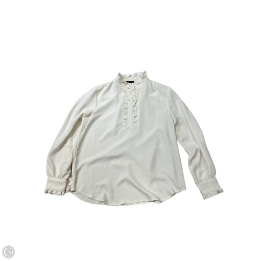 Blouse Long Sleeve By Ann Taylor In Cream, Size: Sp