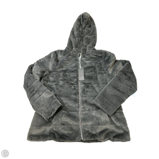 New! Coat Faux Fur & Sherpa By Bellevera In Grey, Size: 2x