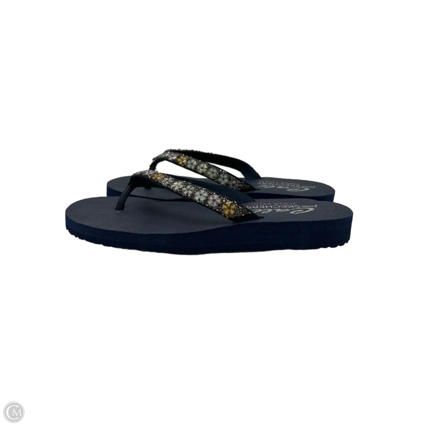 Sandals Flip Flops By Skechers In Navy, Size: 8
