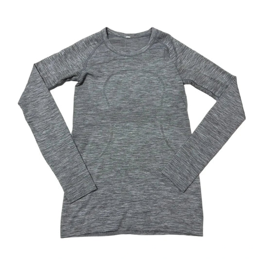 Athletic Top Long Sleeve Crewneck By Lululemon In Grey, Size: S