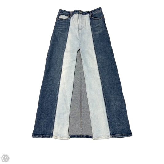 Alice + Olivia Designer Skirt in Blue Denim, Size 8