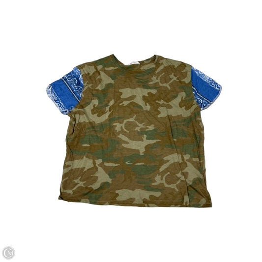 We The Free Short Sleeve Top in Camouflage Print, Size M