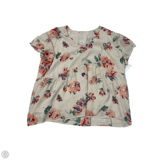 Lucky Brand Short Sleeve Top in Floral Print, Size 3X