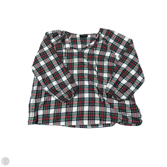Lane Bryant Long Sleeve Top in Plaid Pattern, Size 1X